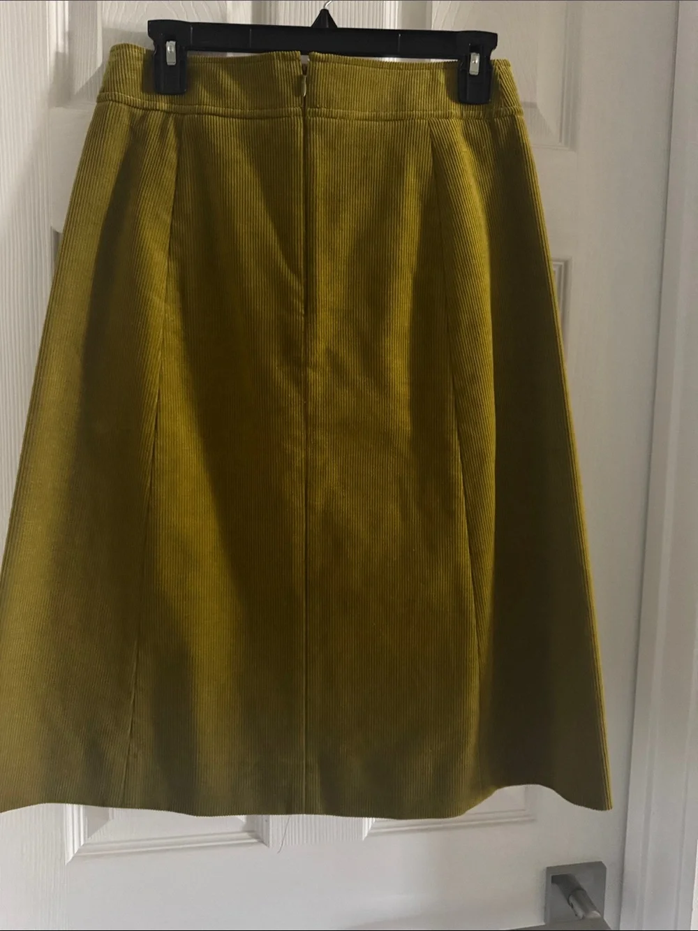 Tory Burch Olive Green Midi A-Line Corduroy Skirt
